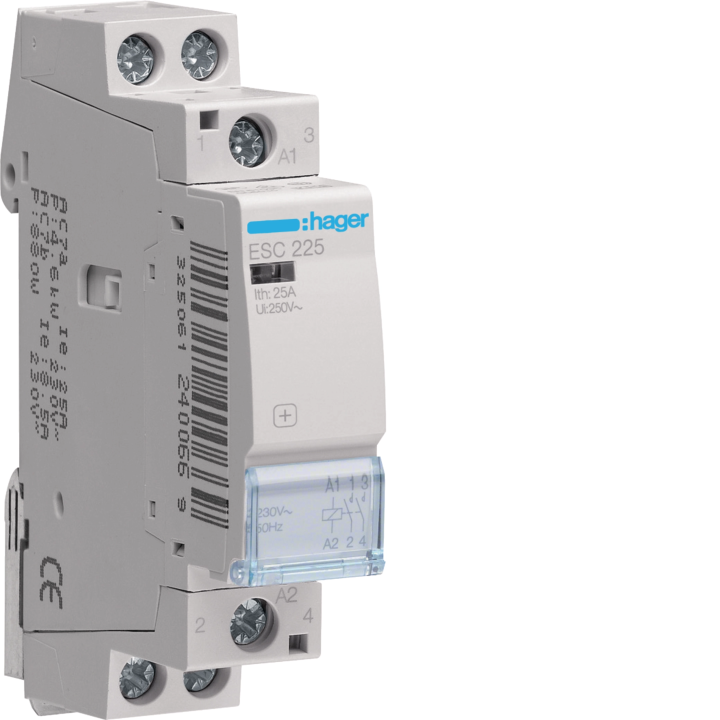 Hager ESC225 Contactor 25A 2NO 230V