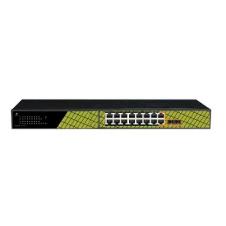 VidiLine VIDI-F1622GB 16-Port PoE Switch 240W, 2x RJ45 Uplink, 2x SFP