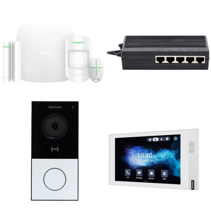 Akuvox E12W + S562W + Ajax StarterKit Integration Basic White