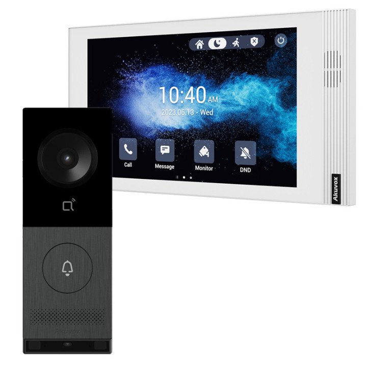 Akuvox X910S Video Doorbell Kit with S562W White Monitor 7" Linux PoE Wi-Fi