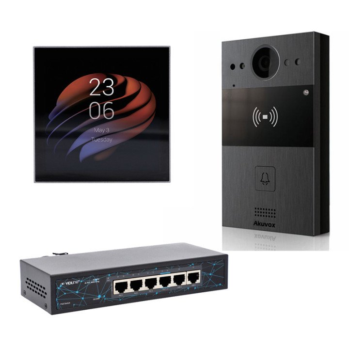 Akubela Video Doorbell Kit PoE with Akuvox R20A Panel and PS51 Indoor Station