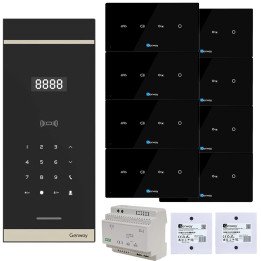 Genway WL-03NL-V3 Digital Intercom Kit for 8 Apartments, Hands-Free, Polish Voice Prompts