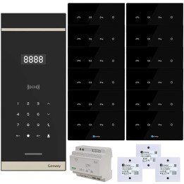 Genway WL-03NL-V3 Digital Intercom Kit for 12 Apartments, Hands-Free, Polish Voice Prompts