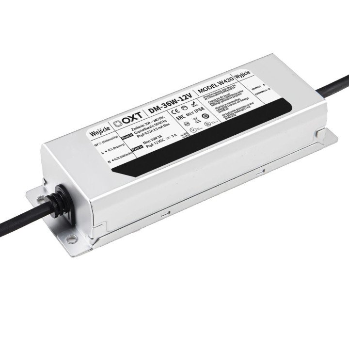OXT Waterproof LED Power Supply 12V 36W 3A IP68
