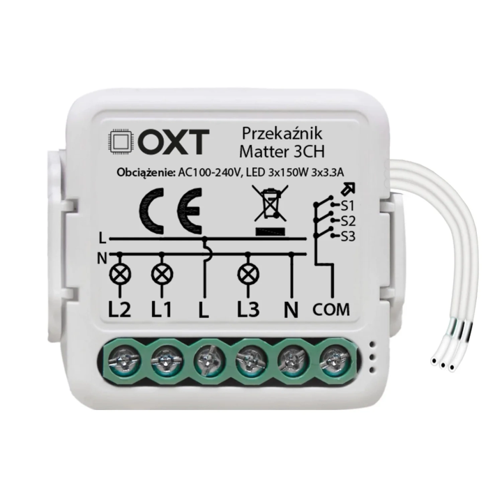 OXT moduļa releja 3 ķēdes apgaismojums Matter WiFi HomeKit Google sākumlapa