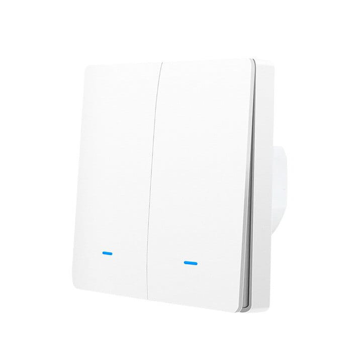Smart Light Switch 2 Channels EM Series White ZigBee TUYA