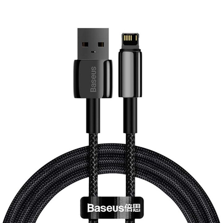Baseus Tungsten Gold Cable USB to Lightning 2.4A 1m (Black) CALWJ-01