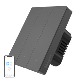 Интеллектуальный адаптер Wi-Fi SONOFF M5-3C-80 (3-канальный, с рамками, графитовый)