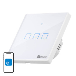 Sonoff T2 EU TX 3 kanālu viedais sienas slēdzis Wi-Fi RF 433