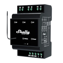 3 kanālu standarta DIN Shelly Qubino Wave Pro 3 Z-Wave