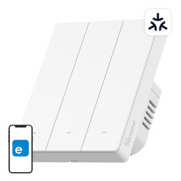 SONOFF SwitchMan M5 Wi-Fi / Matter viedais sienas slēdzis, 3 grupu, modulāra versija, balts (M5-3C-80W) - Sonoff, SmartWise, She