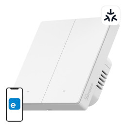 SONOFF SwitchMan M5 Wi-Fi / Matter viedais sienas slēdzis, 2 grupu, atsevišķa versija, balts (M5-2C-86W) - Sonoff, SmartWise, Sh