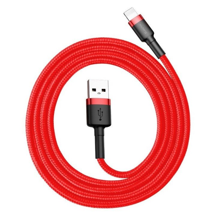 Baseus Cafule USB Lightning Cable 2.4A 1m (Black + Red) CALKLF-B09