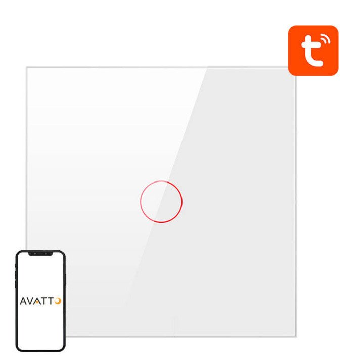 Avatto ZTS02-EU-W1 Smart Zigbee Light Switch 1-Way TUYA White
