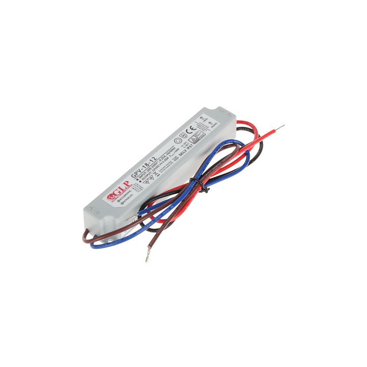 12V/1.5A/GPV Блок питания 18W IP67