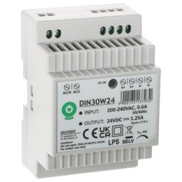 POS DIN30W24 24V 30W DIN sliežu barošanas bloks