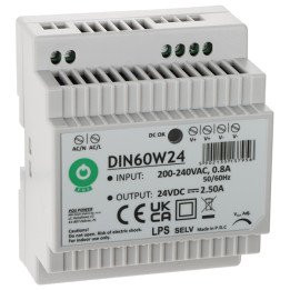 POS DIN60W24 DIN sliedes barošanas bloks 60W 24VDC
