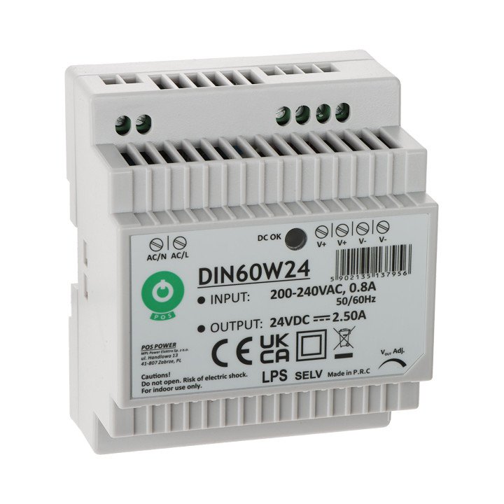 POS DIN60W24 блок питания на DIN-рейку 60W 24VDC