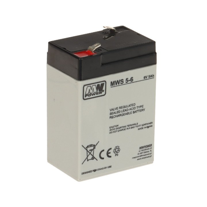 MW POWER 6V/5AH-MWS 6В 5Ач SLA батарея