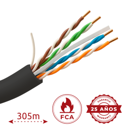 SAFIRE UTP6-305-BC-OUTDOOR Cat6 U/UTP viendrata vara āra kabelis rullī, 305m