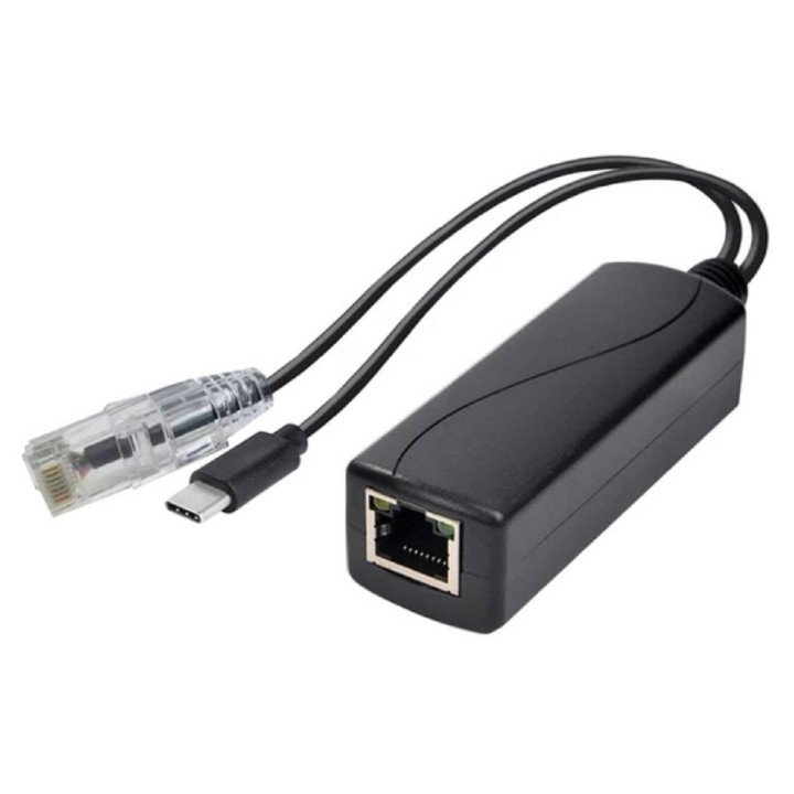 PoE Ethernet Splitter Active PoE 36-57V to USB-C Power Supply U011