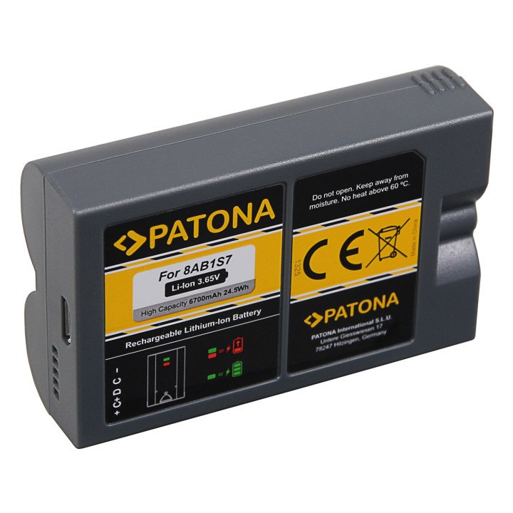 Patona PT1325 Battery Ring 6700mAh/3.65V Li-ion for Smart Doorbells and Cameras 8AB1S7