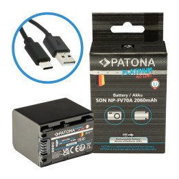 Patona PT1394 Battery for Sony NP-FV70A 2060mAh Li-Ion with USB-C Charging