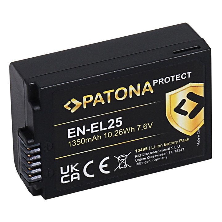 Patona PT13495 Battery for Nikon EN-EL25 1350mAh Li-Ion Protect Z50 / Z fc / Z30