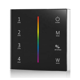 RGB RF tālvadības pults, 4 zonas, melnais panelis TUYA SD sērija