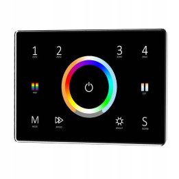 Tālvadības pults RGB+CCT kontrollerim 4 Zones Panel 230V Black SD Series