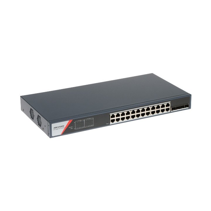 Hikvision DS-3E1528P-SI-24P4F 24 portu PoE+ slēdzis