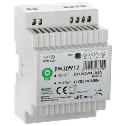 POS DIN30W12 30W 12V DIN sliežu barošanas bloks