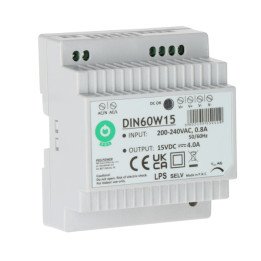 POS DIN60W15 DIN sliedes barošanas bloks 60W 15V DC