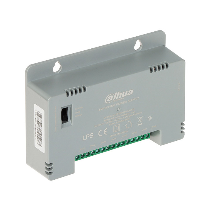 DAHUA PFM344D-8CH 12V 5A 60W DIN-sliežu barošanas bloks CCTV kamerām
