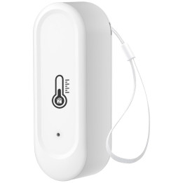 Balts ūdensnecaurlaidīgs temperatūras un mitruma sensors Zigbee Tuya