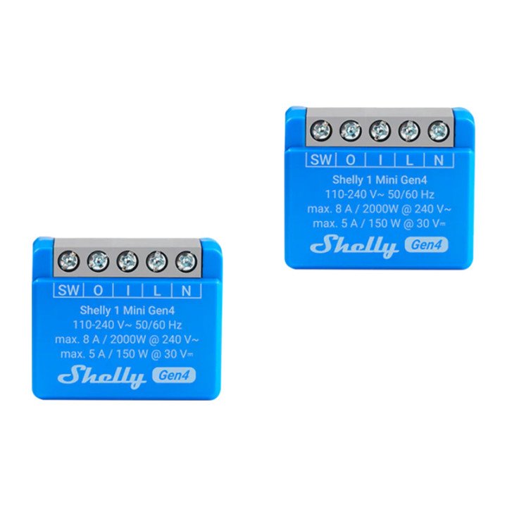 Shelly 1 Mini Gen4 Zigbee/Matter Controller Set of 2