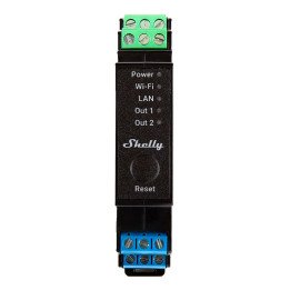 Shelly Pro 2PM DIN Rail 2-Channel Relay with Power Monitoring, WiFi/LAN (SPSW-202PE16EU)