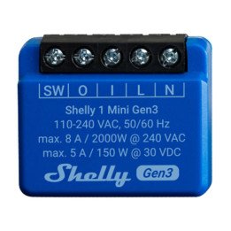 Shelly 1 Mini Gen3 Smart Relay Controller, WiFi/Bluetooth