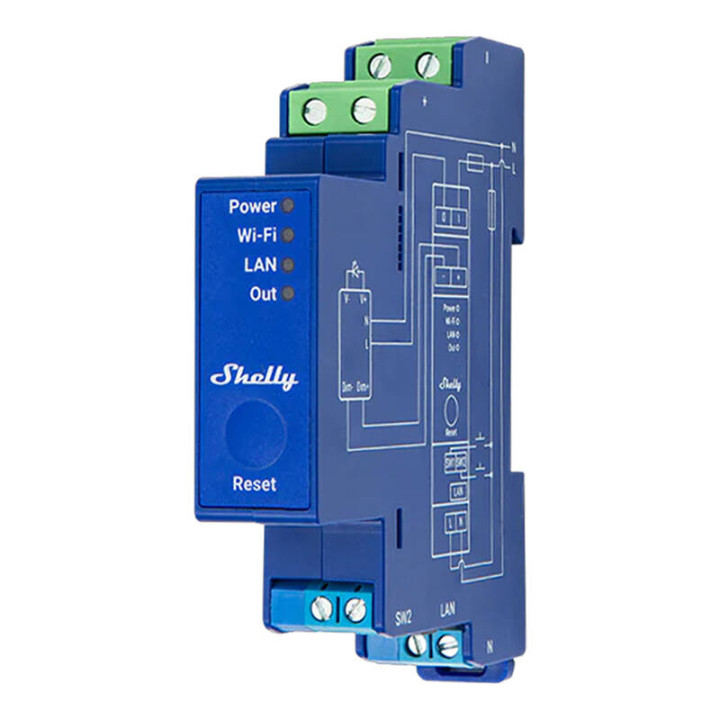 Shelly PRO Dimmer 0/1-10V PM (GEN3), интеллектуальный Wi-Fi+Ethernet-контроллер с выходом 0-10В / 1-10В - Sonoff, SmartWise, She