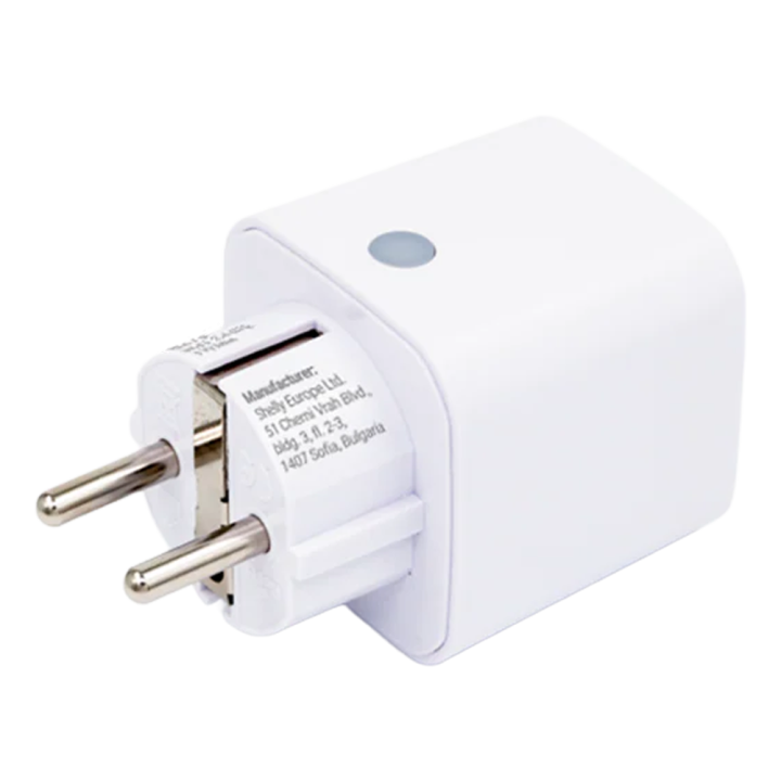 Shelly Plug M Gen3 – Wi-Fi + Bluetooth, Matter-совместимая интеллектуальная розетка с контролем энергопотребления, белая