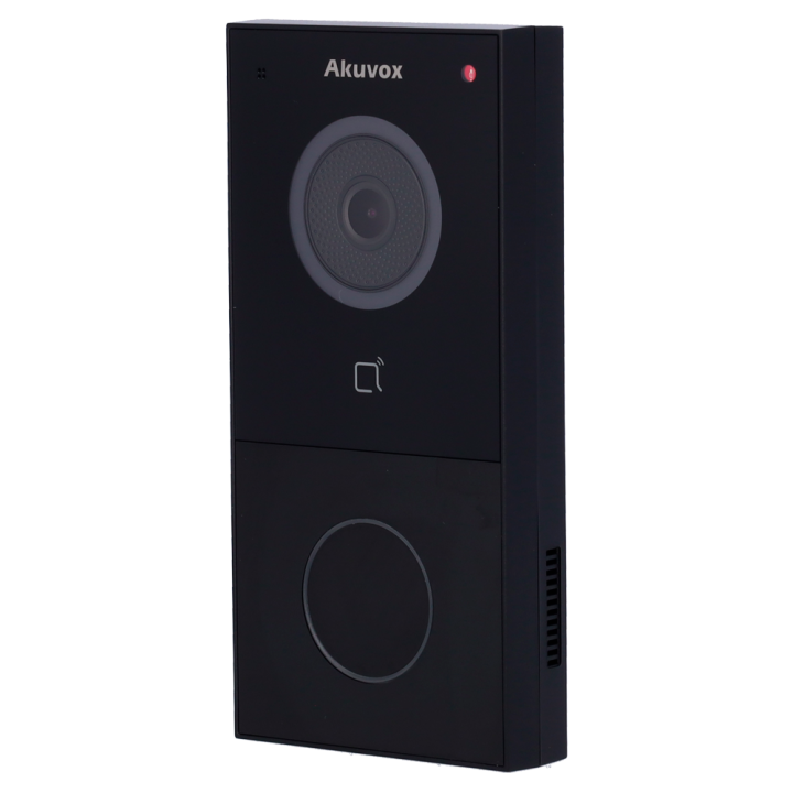 AKUVOX AK-E12S-BLACK IP video durvju stacija ar BLE, NFC, RFID, PoE, IP65, melna