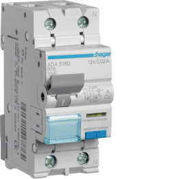 Hager ADA516D RCBO 1P+N 10kA B-16A 30mA Type A