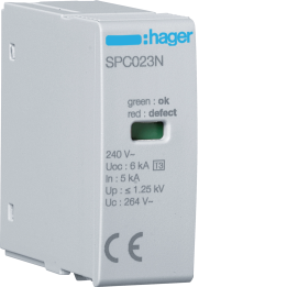 Hager SPC023N kārtridžs T3 1P 264V 5kA