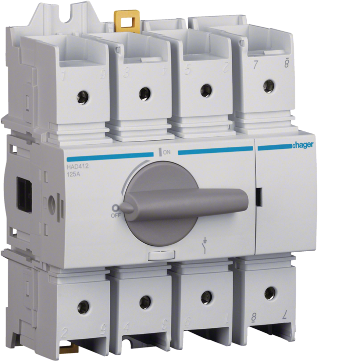 Hager HAD412 Load Break Switch 4P 125A