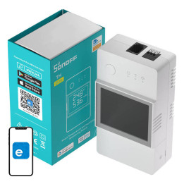 Sonoff TH16 Elite (R3) WiFi viedais relejs (230V/16A un NO/NC sausais kontakts) ar sensora ieeju un LCD ekrānu (THR316D) - Sonof