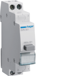 Кнопка Hager SVN351 импульсная, 1NO/NC, 230V AC