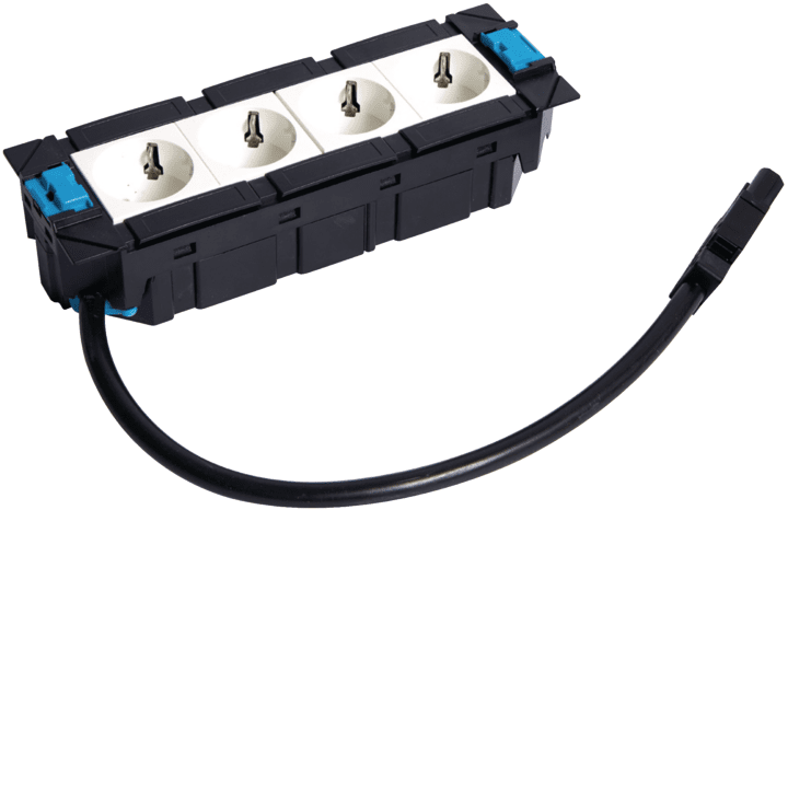 Розетка Hager GTV4RW0ROWG325, 4x Schuko, белая