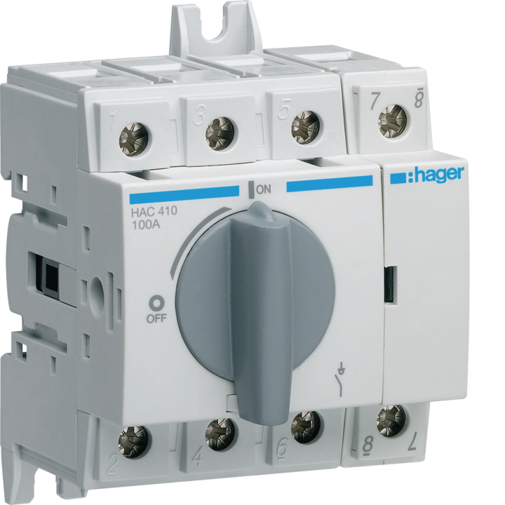Hager HAC410 Load Break Switch 4P 100A