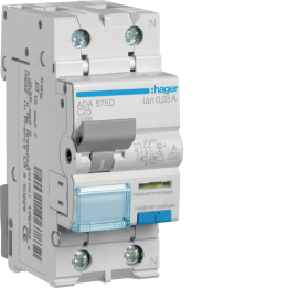 Hager ADA575D RCBO 1P+N 10kA C-25A 30mA Type A