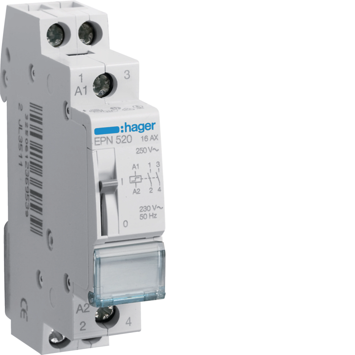 Hager EPN520 Latching Relay 2NO 230V AC